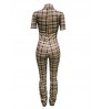 LW Plaid Print Stacked Jumpsuit