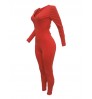 LW Drawstring Ruched Cut Out Jumpsuit