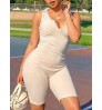 LW SXY V Neck Basic Skinny Romper
