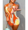 LW Mixed Print Button Design Romper