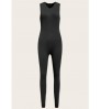 LW BASICS Zipper Design Solid Jumpsuit