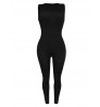 LW BASICS Zipper Design Solid Jumpsuit