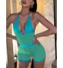 LW Backless Rib Knit Skinny Romper