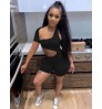 LW BASICS Asymmetrical Cut Out Skinny Romper