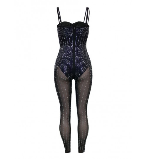 LW Rhinestone Pearl Embellished Bra Detail Jumpsuit