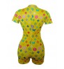 LW Butterfly Letter Print Zipper Design Romper