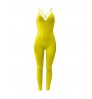 LW BASICS Cross Strap Backless Rib-Knit Jumpsuit