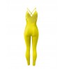 LW BASICS Cross Strap Backless Rib-Knit Jumpsuit