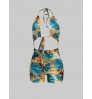 LW Floral Print Bandage Hollow-out Design Romper