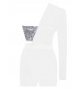 LW SXY Sequined Patchwork Asymmetrical Romper