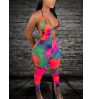 LW SXY Backless Tie Back Patchwork Jumpsuit