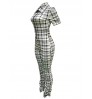 LW Plaid Print Stacked Jumpsuit