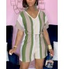 LW Striped Drawstring Romper