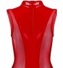 LW SXY Zipper Design Solid Skinny Leather Romper