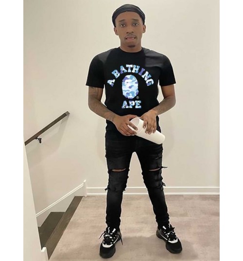 LW Men Letter Print Regular Fit T-shirt