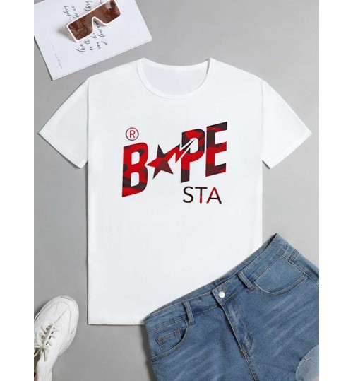LW Men Star Letter Print T-shirt