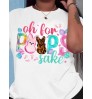 LW Plus Size Cartoon Letter Print Shorts Set