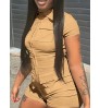 LW Plus Size Zipper Pocket Design Romper