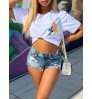 LW Cross Print Regular Fit T-shirt