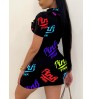 LW SXY Plus Size Letter Print Cut Out Bodycon Dress
