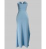 LW Ring Decor Thigh Slit Ruched Dress