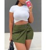 LW BASICS Button Pocket Design Wrap Skirt