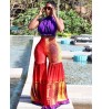 LW Plus Size Animal Print Backless Loose Pants Set