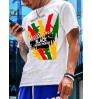 LW Men Figure Black History Month Letter Print T-shirt