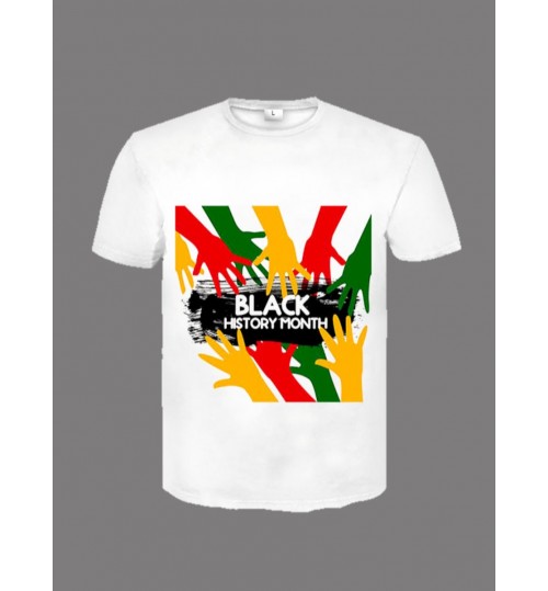 LW Men Figure Black History Month Letter Print T-shirt