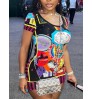 LW Mixed Letter Print Bodycon Dress