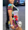 LW Mixed Letter Print Bodycon Dress
