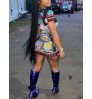 LW Mixed Letter Print Bodycon Dress