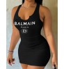 LW Plus Size Letter Print Bodycon Cami Dress