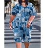 LW Plus Size Imitation Denim Pocket Design Jumpsuit