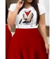 LW Plus Size Shoe Print A Line Dress