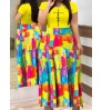 LW Plus Size Faith Letter Print Patchwork A Line Dress