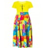 LW Plus Size Faith Letter Print Patchwork A Line Dress