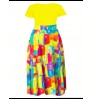 LW Plus Size Faith Letter Print Patchwork A Line Dress