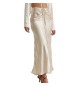 Ladies Fashion custom design Drawstring Satin Maxi Skirt High Waist Long Skirt Vintage Elegant Long Casual Skirt For Ladies