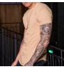 OEM Wholesale 95% Cotton 5% Elastane Men's Slim Fit Tee shirt Longer drop Curved Hem Round Neck Muscle Fitness Mens Gym T-shirts