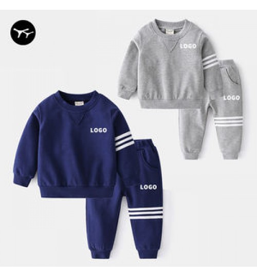 Wholesale Children Clothes Boys Clothing Set Spring Cotton sweatshirt and jogger custom kids clothing