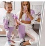 High quality family matching clothes custom color block mommy and me sets family outfits matching mother and daughter