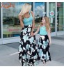 Custom Spring Family Matching Outfits Autumn Summer Patchwork Floral Long Dress For Mommy And Me Clothes Mother And Daughter Clothes