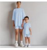 Mommy And Me Outfits Plain T-Shirt Shorts Family Clothing Set Mother Daughter Matching Clothes