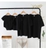 Custom Logo Women's Summer T Shirt Mommy And Me Clothing Matching Outfits For Family Clothes