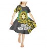 4-piece Sets Custom Casual Women Dress Matching Men Shirt Kids Shirt Tonga Vava u High School Polynesian family matching outfits