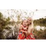 Wholesale Floral Sleeveless Crew Neck Long Mom and Baby Dress Mum and Daughter Family Matching Outfits