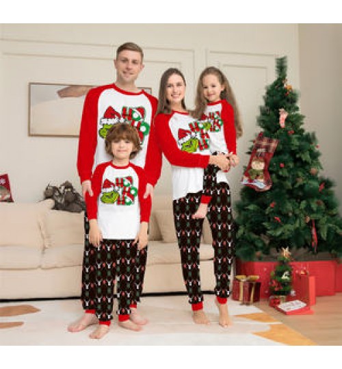 2022 New Little Monster Letters Family Matching Outfits Christmas Parent-Child Dress For Family Homewear Pajamas Set