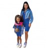 2022 Solid color baby girl mommy and daughter matching sets family matching outfits mommy and me clothing summer outfits