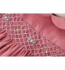 Girls Baby Girl Smocked Dresses C20729 Winter Corduroy Little Baby Dresses For Girls Smocked Hand Made Blue Pink Outfit Kids Children Clothes Wholesale Bishop